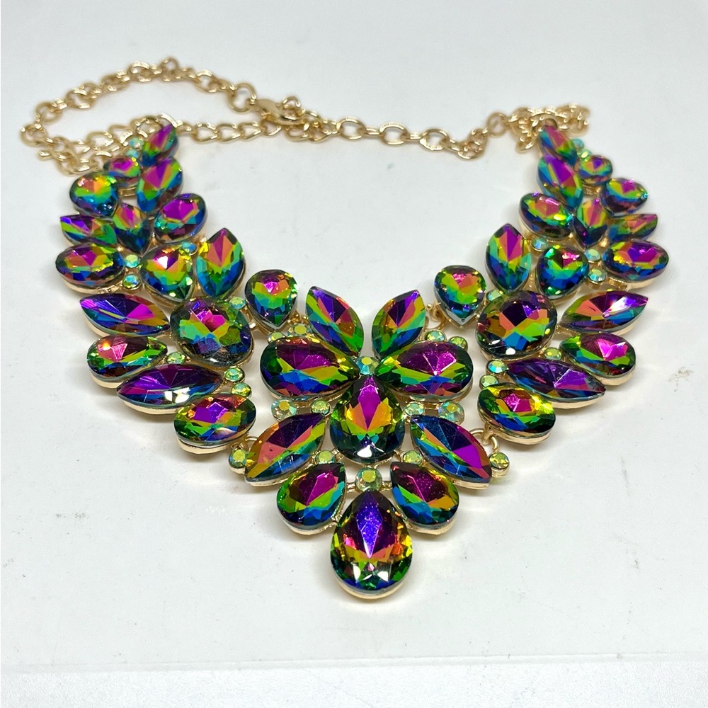 Statement Watermelon Rhinestone Necklace - image 2